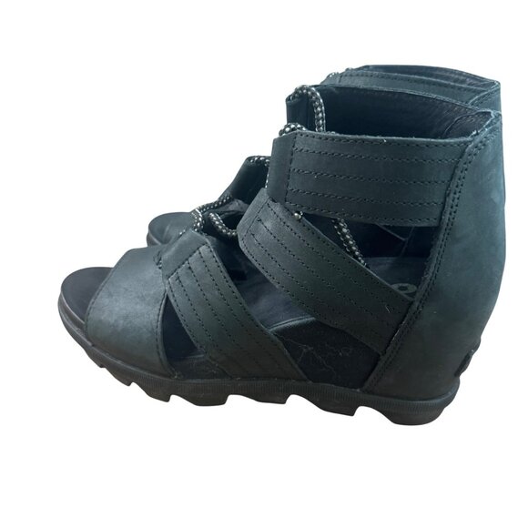 Sorel Womens Size 8 Black Gladiator-Style Sandals With Lace-Up Detail & Open Toe - Picture 9 of 14